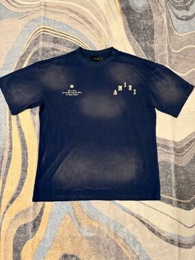 Amiri Collegiate Blue Tee Mens Size Small Medium or Large